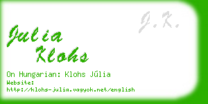julia klohs business card